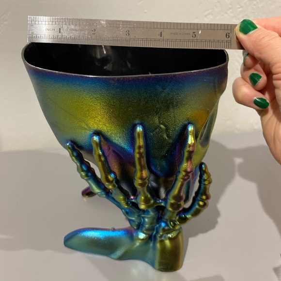 Halloween Holographic Skeleton Skull Treat, Candy Snack Bowl Plastic - Picture 10 of 12